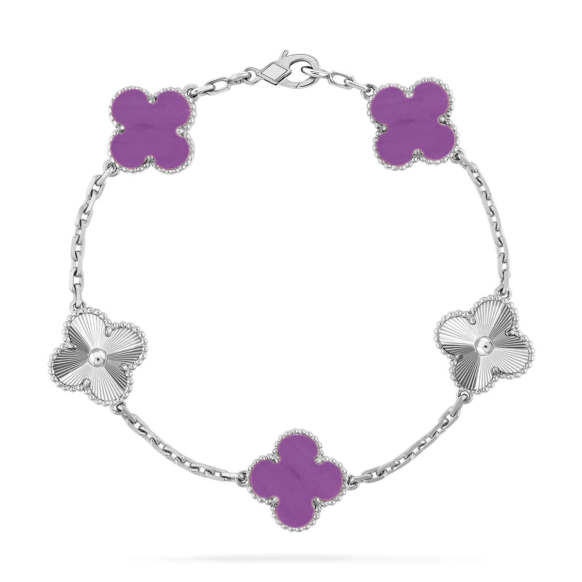[Zalyn]LUCKY CLOVER 5-MOTIF BRACELET - VIOLET COLLECTION