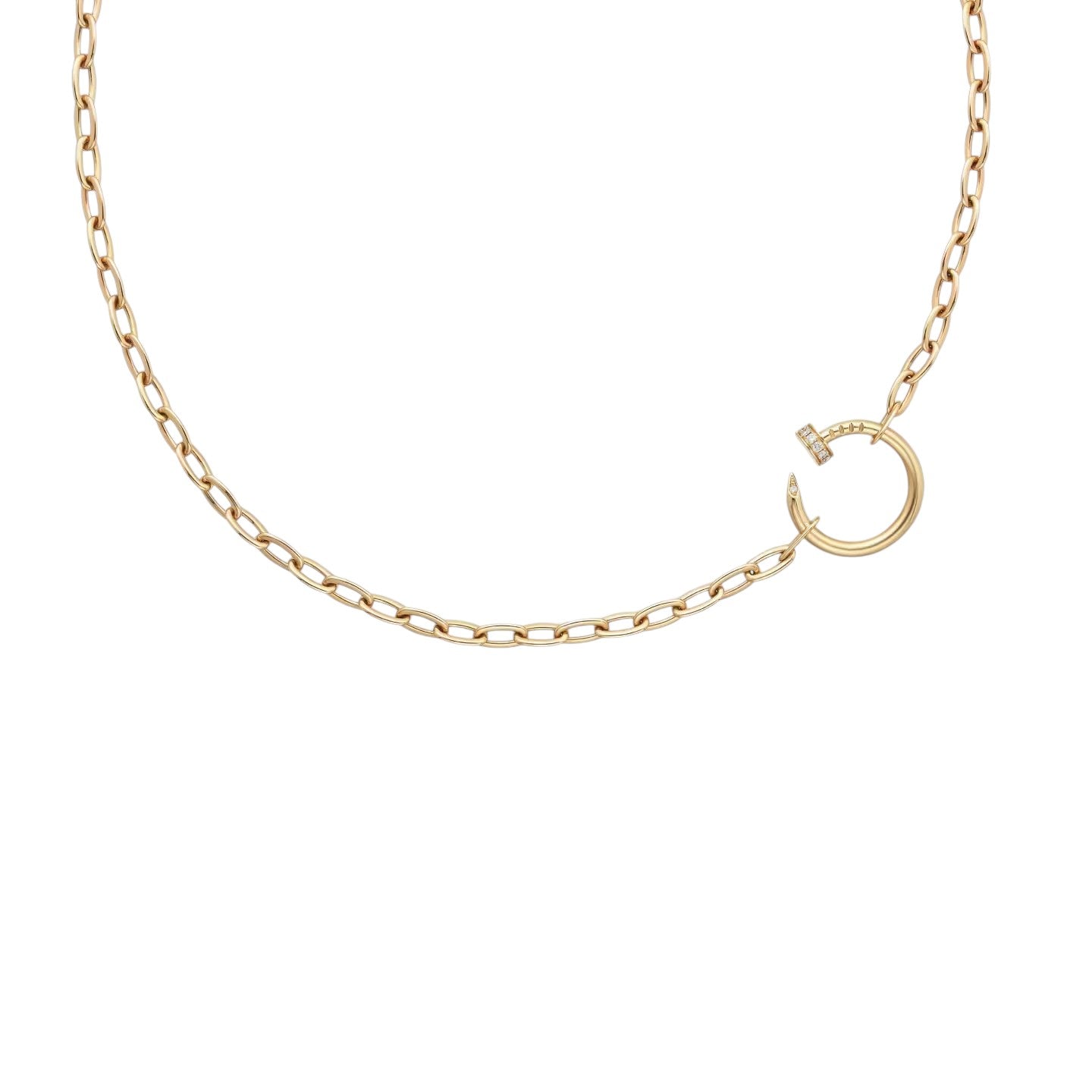 [Zalyn]CLOU DIAMOND NAIL PENDANT NECKLACE