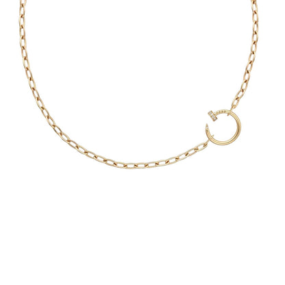 [Zalyn]CLOU DIAMOND NAIL PENDANT NECKLACE