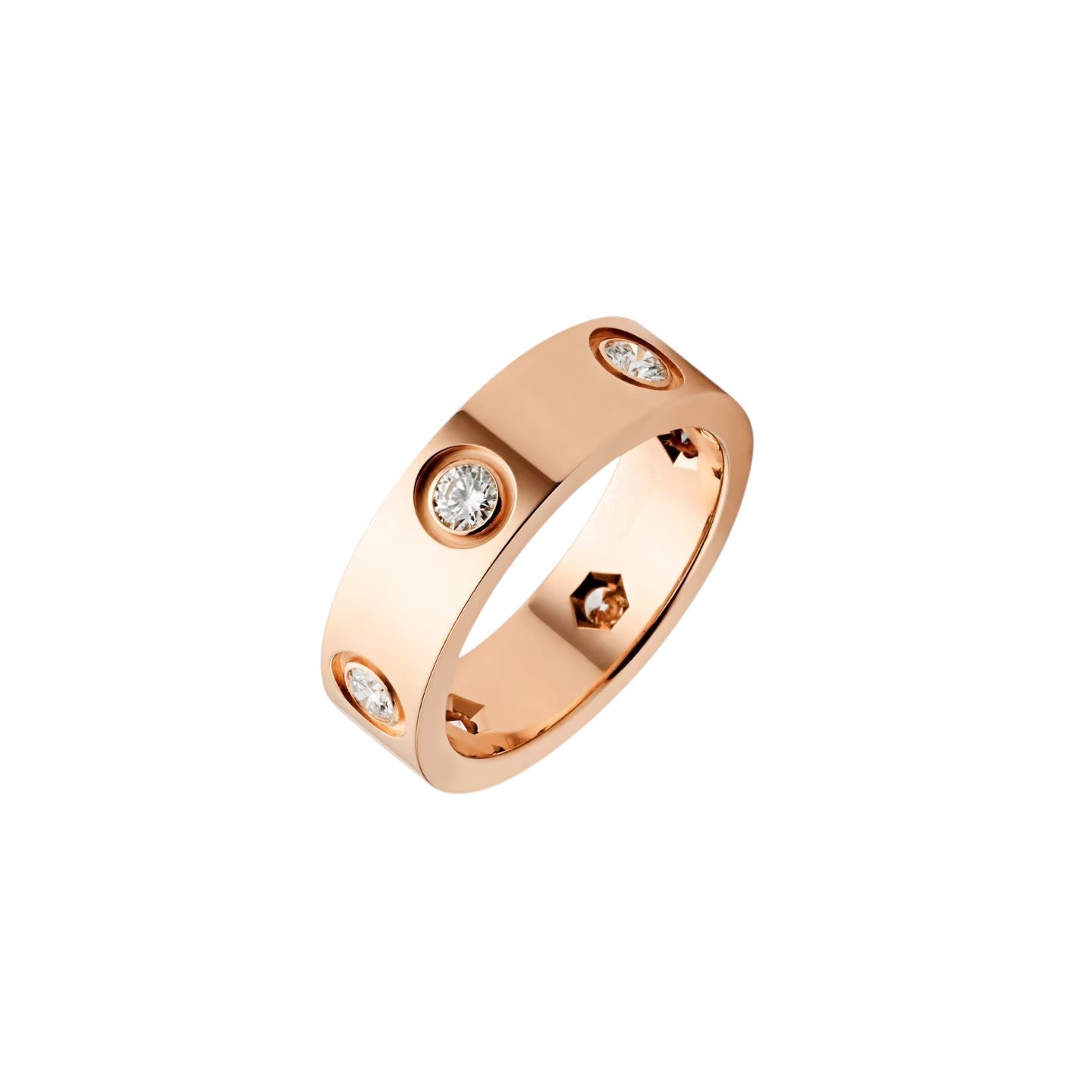 [Zalyn]LOVE 5.5MM 6 DIAMONDS RING