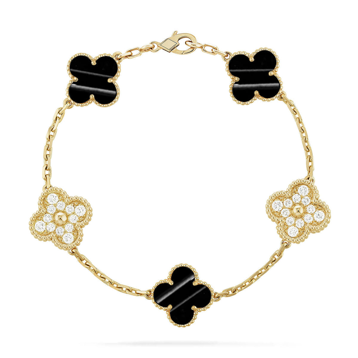 [Zalyn]LUCKY CLOVER 5-MOTIF BRACELET - PULSE STONE COLLECTION