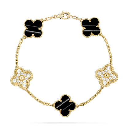 [Zalyn]LUCKY CLOVER 5-MOTIF BRACELET - PULSE STONE COLLECTION