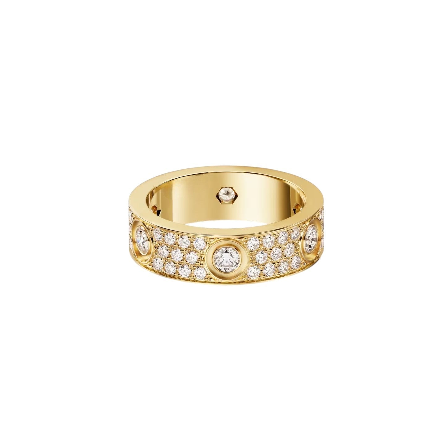 [Zalyn]LOVE 5.5MM FULL-PAVÉ 6-DIAMOND RING
