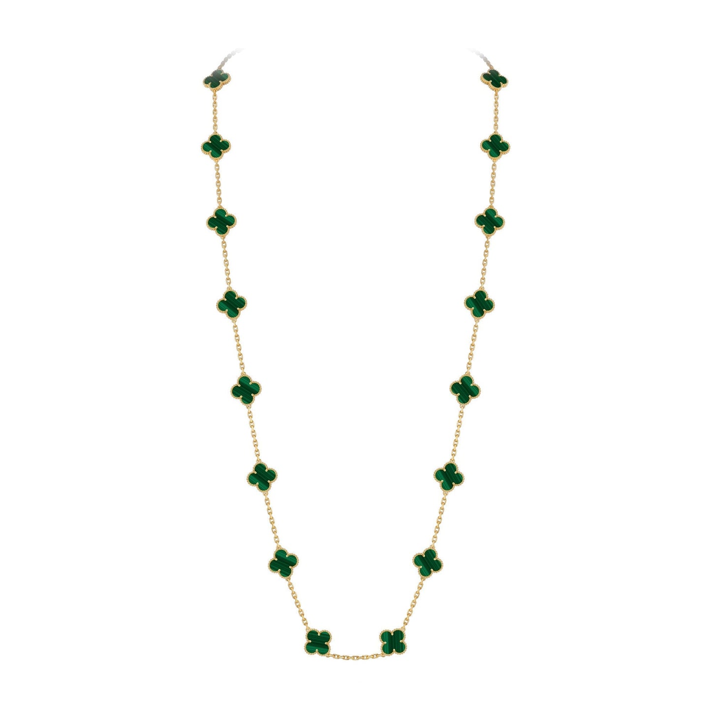 [Zalyn]CLASSIC 20-MOTIF LUCKY CLOVER LONG NECKLACE GOLD COLLECTION