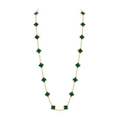 [Zalyn]CLASSIC 20-MOTIF LUCKY CLOVER LONG NECKLACE GOLD COLLECTION