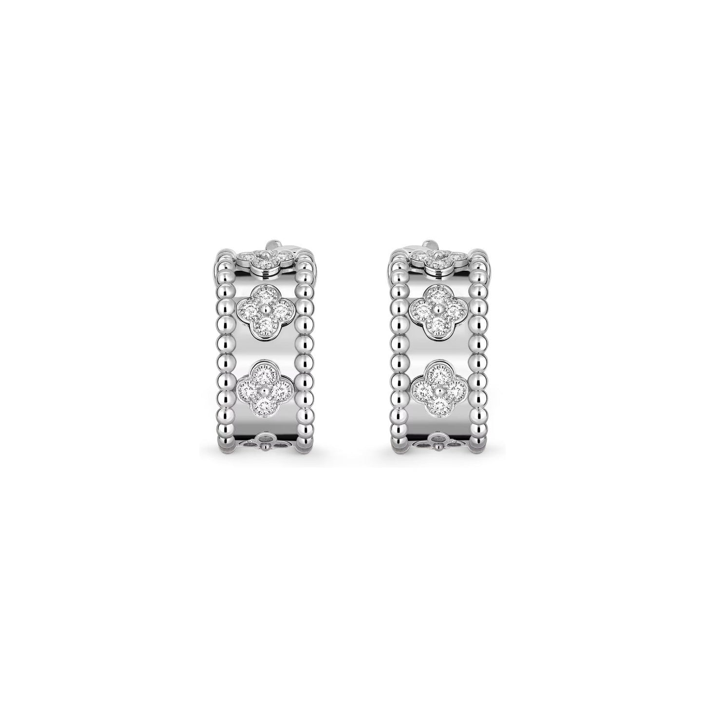 [Zalyn]KALEIDOSCOPE CLOVER HOOP EARRINGS