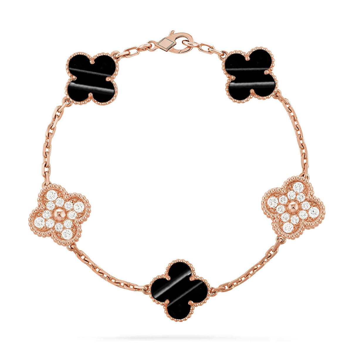 [Zalyn]LUCKY CLOVER 5-MOTIF BRACELET - PULSE STONE COLLECTION