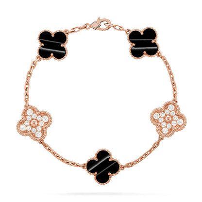 [Zalyn]LUCKY CLOVER 5-MOTIF BRACELET - PULSE STONE COLLECTION