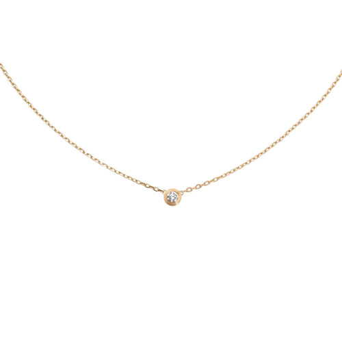 [Zalyn]LOVE SCREW PENDANT SINGLE DIAMOND NECKLACE