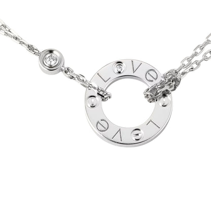 [Zalyn]LOVE CIRCULAR PENDANT 2-DIAMOND NECKLACE