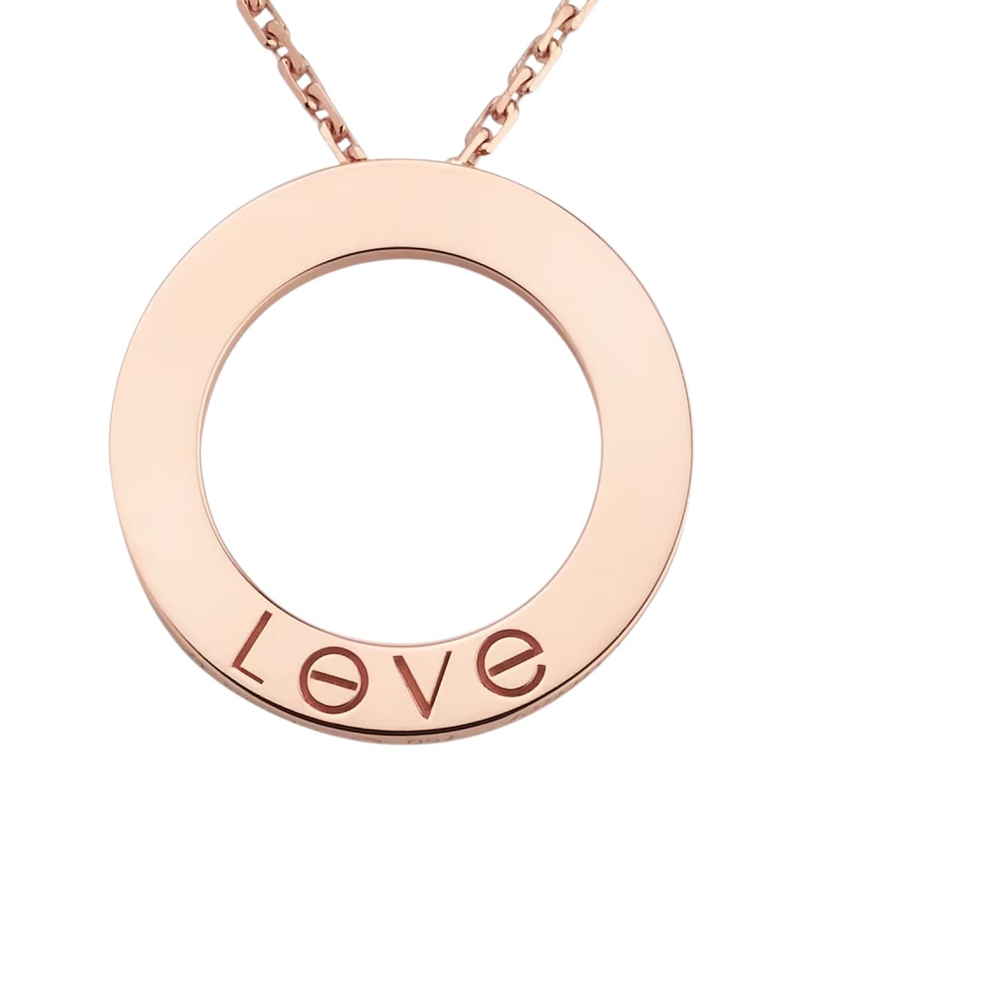 [Zalyn]LOVE LARGE CIRCULAR PENDANT NECKLACE