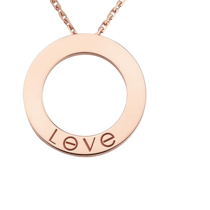 [Zalyn]LOVE LARGE CIRCULAR PENDANT NECKLACE