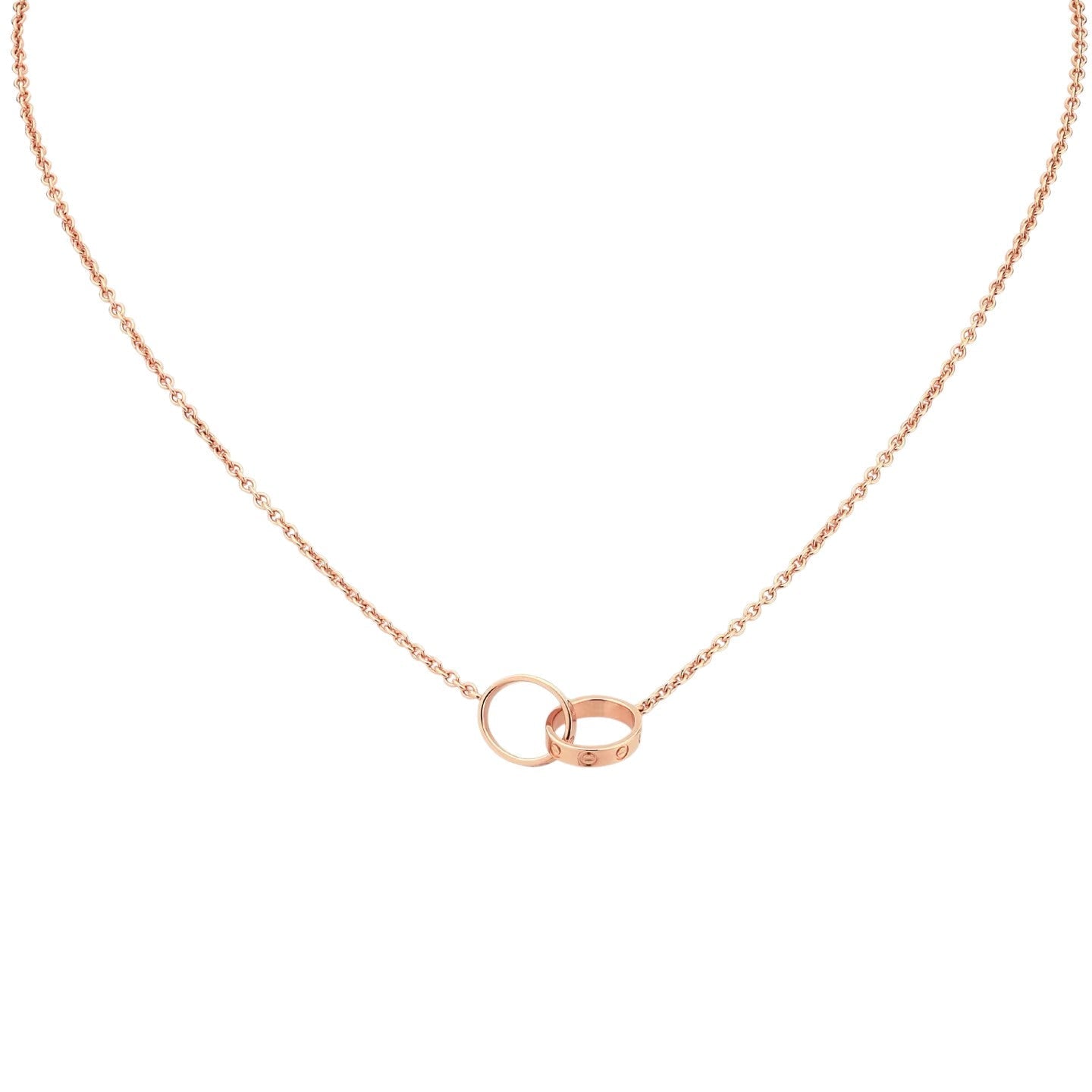 [Zalyn]LOVE DOUBLE-RING PENDANT NECKLACE