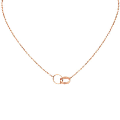 [Zalyn]LOVE DOUBLE-RING PENDANT NECKLACE
