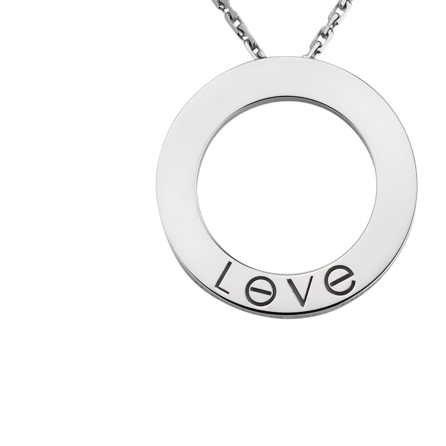 [Zalyn]LOVE LARGE CIRCULAR PENDANT NECKLACE