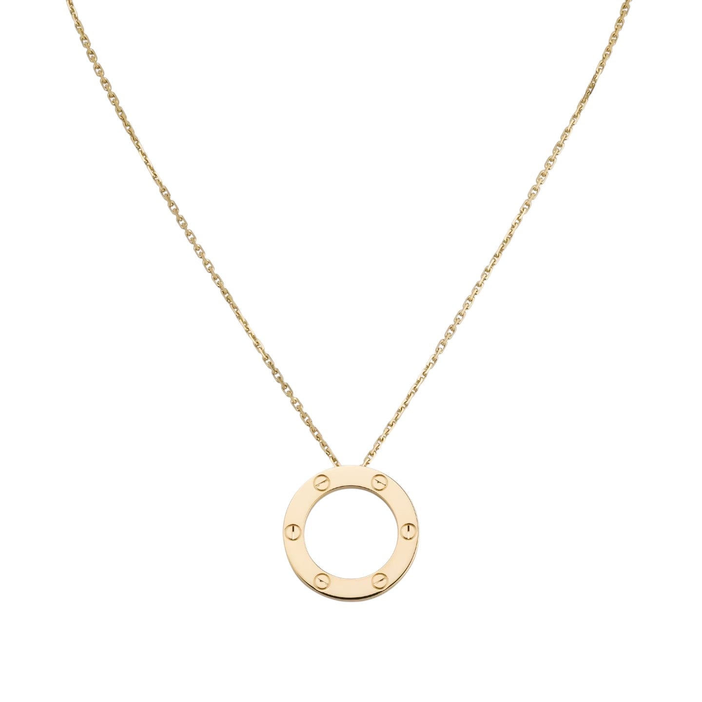 [Zalyn]LOVE LARGE CIRCULAR PENDANT NECKLACE