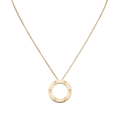 [Zalyn]LOVE LARGE CIRCULAR PENDANT NECKLACE