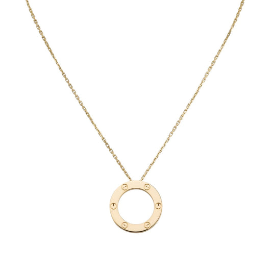 [Zalyn]LOVE LARGE CIRCULAR PENDANT NECKLACE