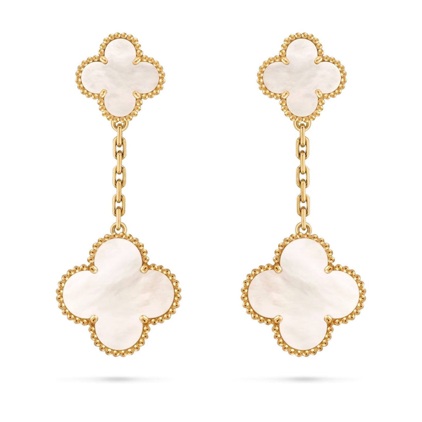 [Zalyn]CLOVER DUAL-MOTIF STATEMENT STUD EARRINGS - DOUBLE-CHARM COLLECTION