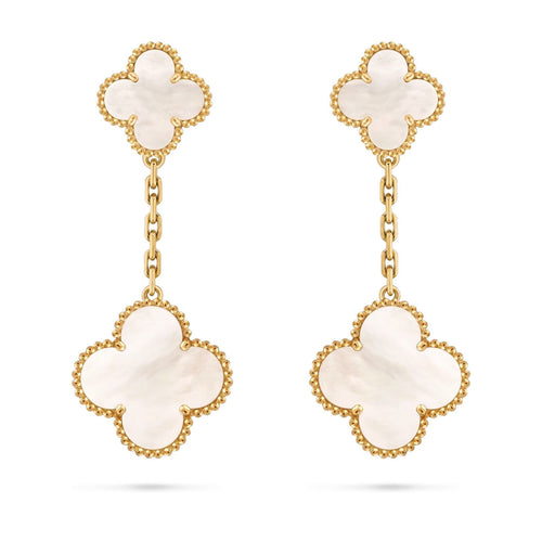 [Zalyn]CLOVER DUAL-MOTIF STATEMENT STUD EARRINGS - DOUBLE-CHARM COLLECTION