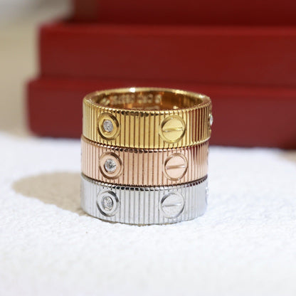 [Zalyn Jewelry]LOVE 6.5MM UNLIMITED 3 DIAMONDS RING