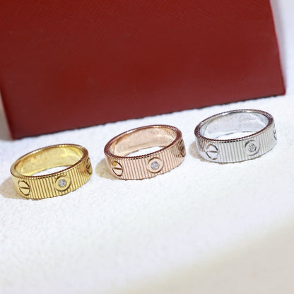 [Zalyn Jewelry]LOVE 6.5MM UNLIMITED 3 DIAMONDS RING