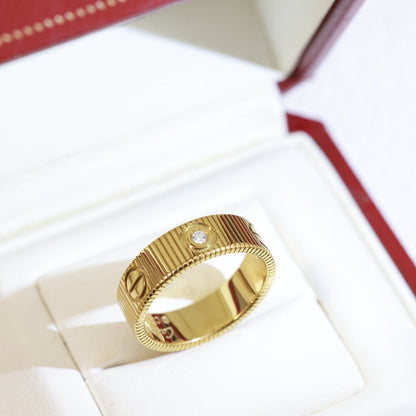 [Zalyn Jewelry]LOVE 6.5MM UNLIMITED 3 DIAMONDS RING