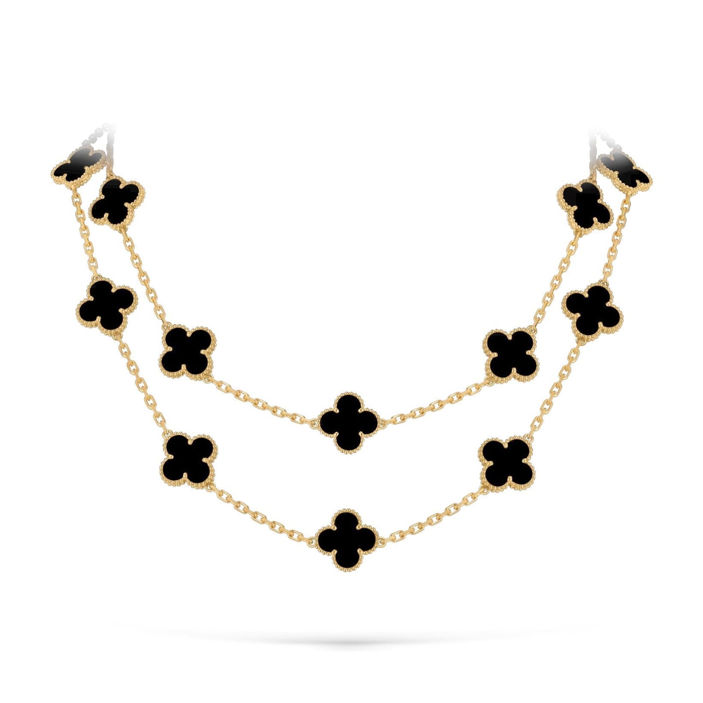 [Zalyn]CLASSIC 20-MOTIF LUCKY CLOVER LONG NECKLACE GOLD COLLECTION