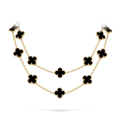 [Zalyn]CLASSIC 20-MOTIF LUCKY CLOVER LONG NECKLACE GOLD COLLECTION