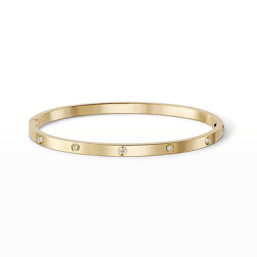 [Zalyn]LOVE 3.65MM SMALL MODEL BANGLE - 10-DIAMOND
