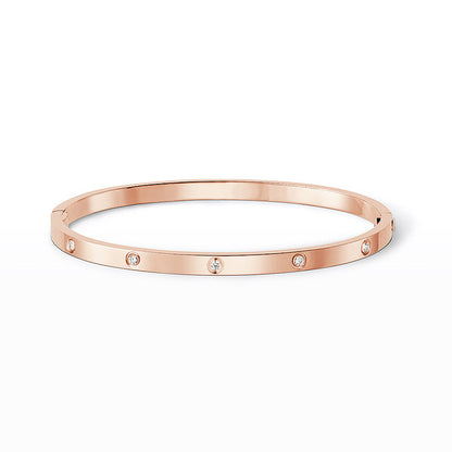 [Zalyn]LOVE 3.65MM SMALL MODEL BANGLE - 10-DIAMOND