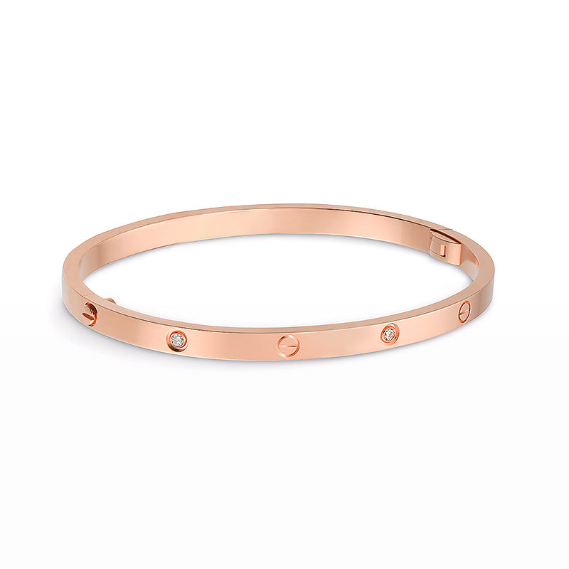 [Zalyn]LOVE 3.65MM SMALL MODEL BANGLE - 6-DIAMOND