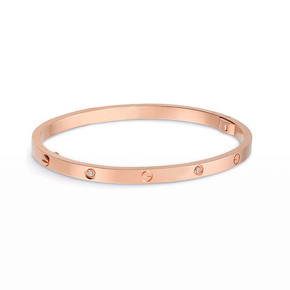 [Zalyn]LOVE 3.65MM SMALL MODEL BANGLE - 6-DIAMOND