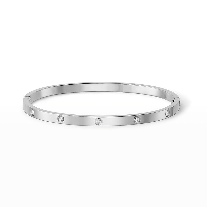 [Zalyn]LOVE 3.65MM SMALL MODEL BANGLE - 10-DIAMOND