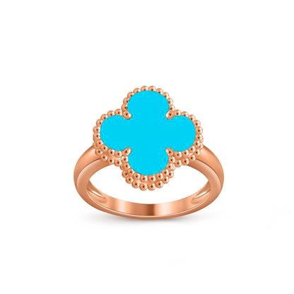 [Zalyn]LUCKY CLOVER VINTAGE ROSE GOLD RING COLLECTION