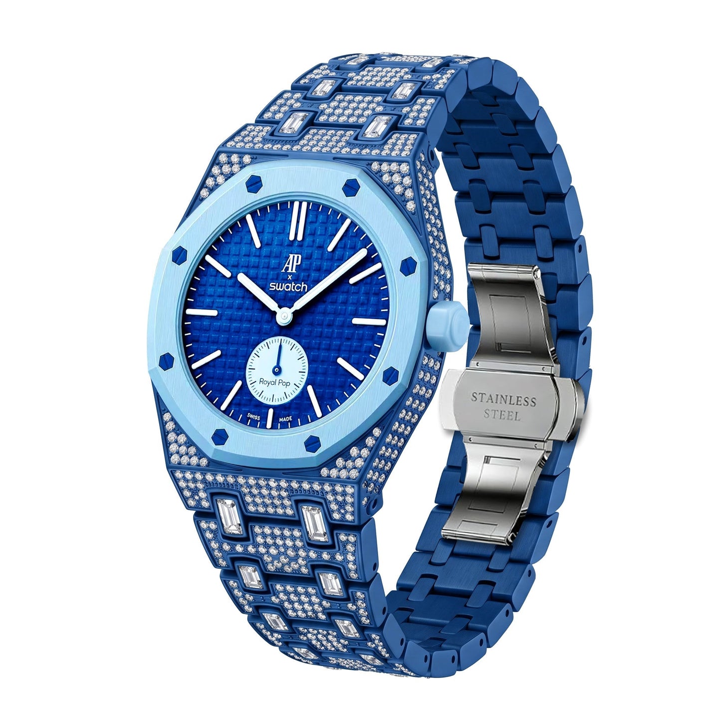 [Zalyn]Royal Oak Pop Exclusive Bioceramic Case & Bioceramic Strap Full Diamond