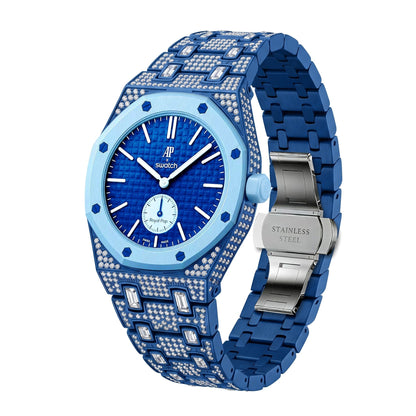[Zalyn]Royal Oak Pop Exclusive Bioceramic Case & Bioceramic Strap Full Diamond