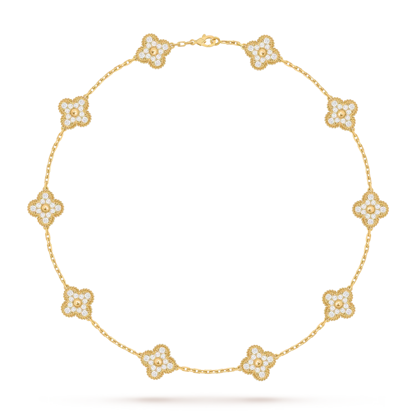 [Zalyn]CLASSIC LUCKY 10-MOTIF CLOVER NECKLACE GOLD COLLECTION