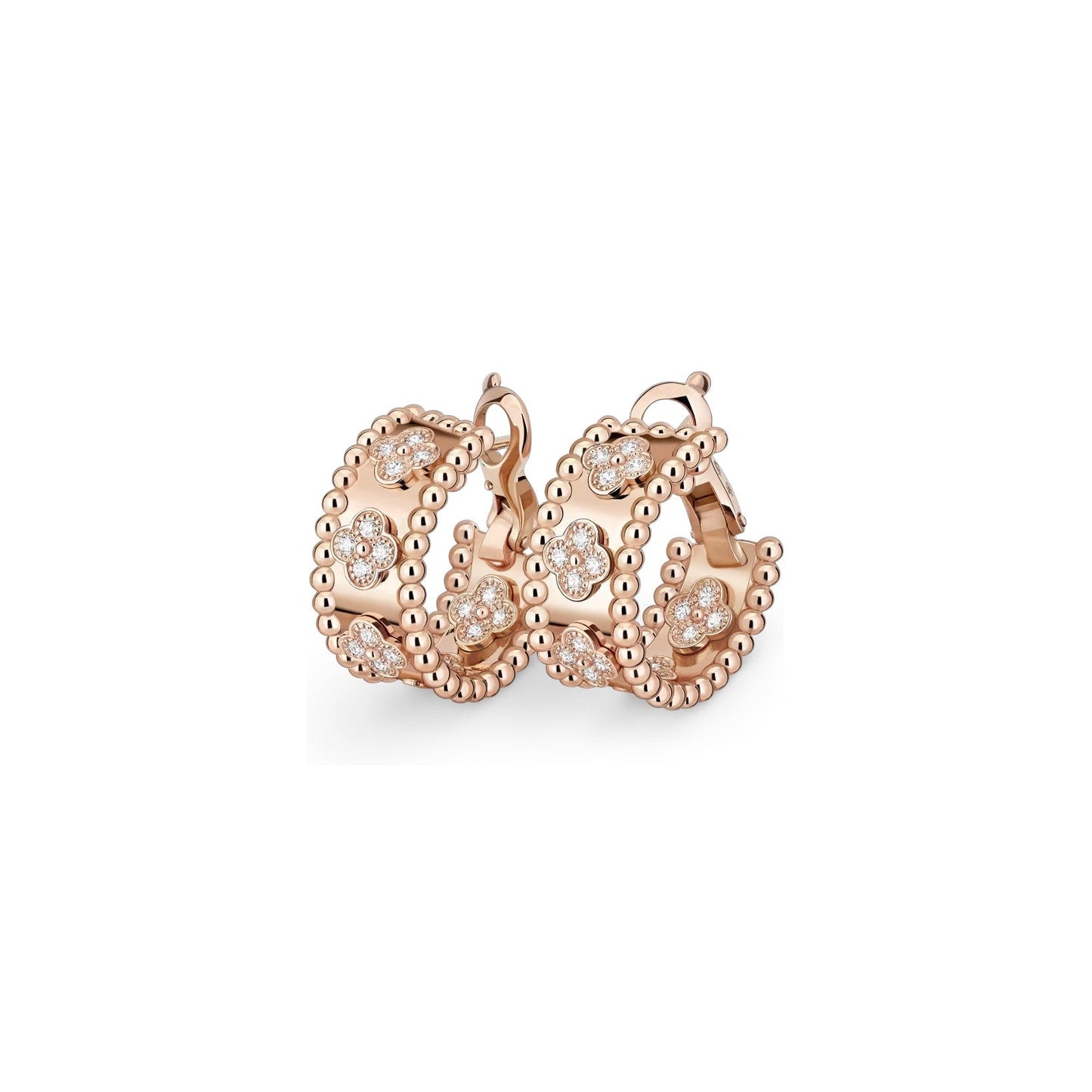 [Zalyn]KALEIDOSCOPE CLOVER HOOP EARRINGS