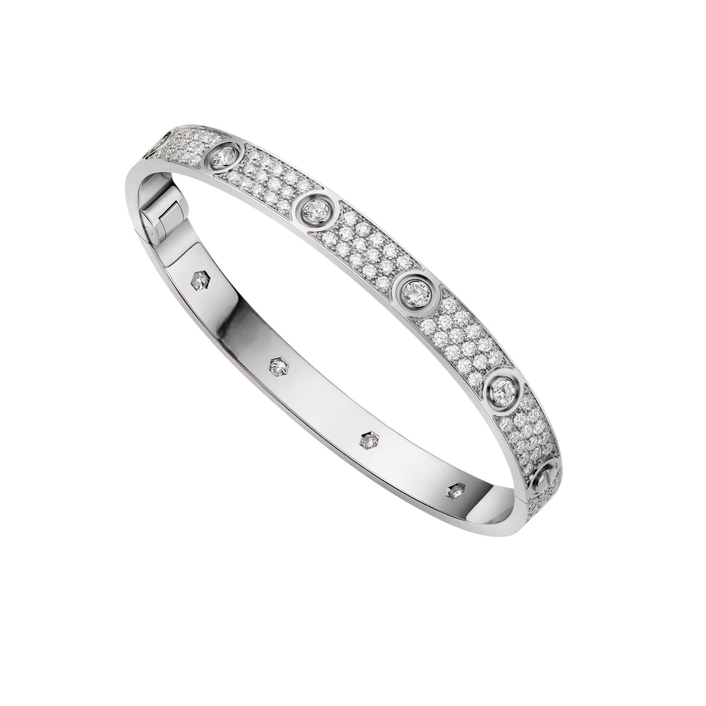 [Zalyn]CLASSIC 6.1MM LOVE BANGLE - 10-DIAMOND FULL PAVÉ
