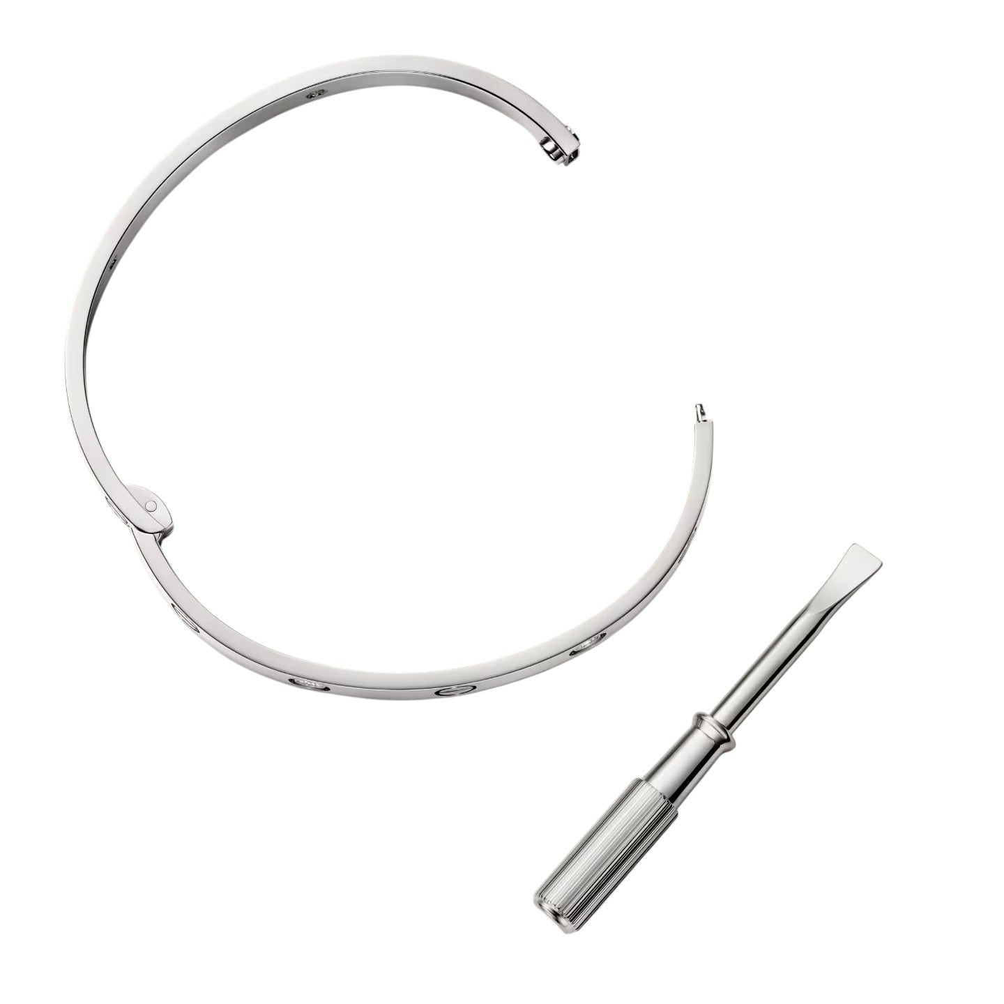 [Zalyn]CLASSIC 6.1MM LOVE SINGLE-SCREW CLOSURE BANGLE - 4-DIAMOND