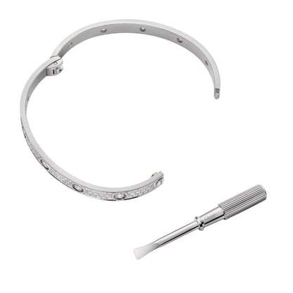 [Zalyn]CLASSIC 6.1MM LOVE BANGLE - 10-DIAMOND FULL PAVÉ