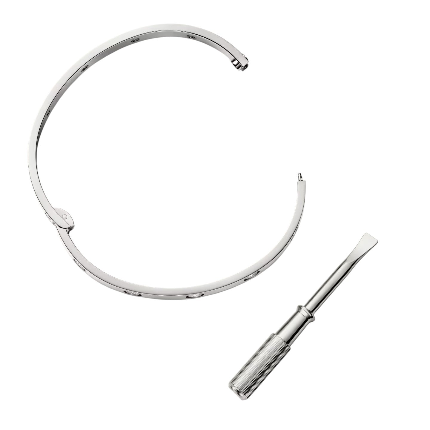 [Zalyn]CLASSIC 6.1MM LOVE SINGLE-SCREW CLOSURE BANGLE - 10-DIAMOND