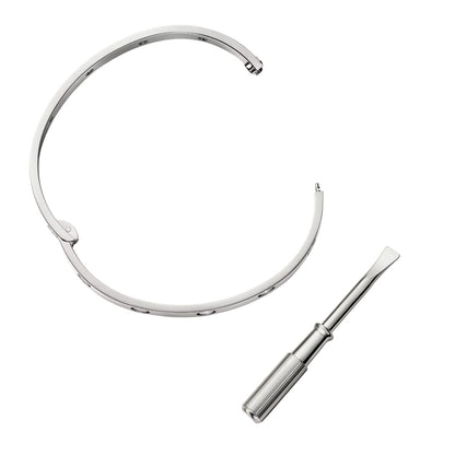 [Zalyn]CLASSIC 6.1MM LOVE SINGLE-SCREW CLOSURE BANGLE - 10-DIAMOND