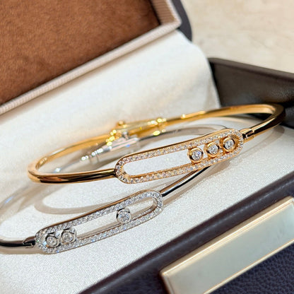 [Zalyn]MOVE PAVÉ DIAMOND BANGLE BRACELET M