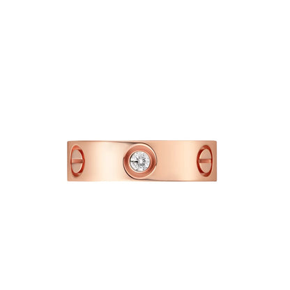 [Zalyn]LOVE 5.5MM 3 DIAMONDS RING