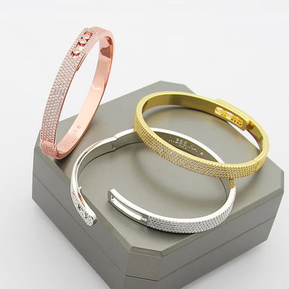 [Zalyn]MOVE NOA FULL-PAVÉ DIAMOND BANGLE BRACELET