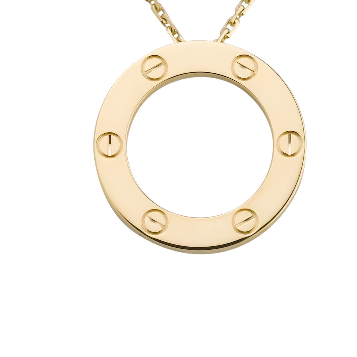 [Zalyn]LOVE LARGE CIRCULAR PENDANT NECKLACE