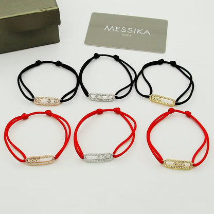 [Zalyn]CARE(S) PAVÉ CORD BRACELET