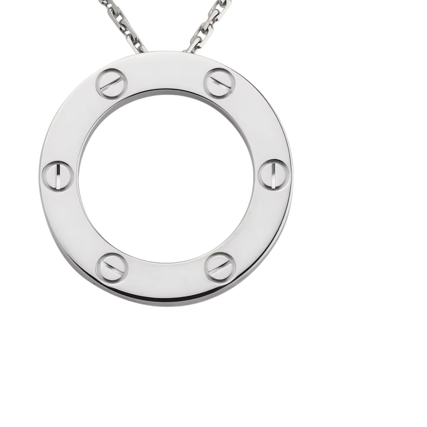 [Zalyn]LOVE LARGE CIRCULAR PENDANT NECKLACE
